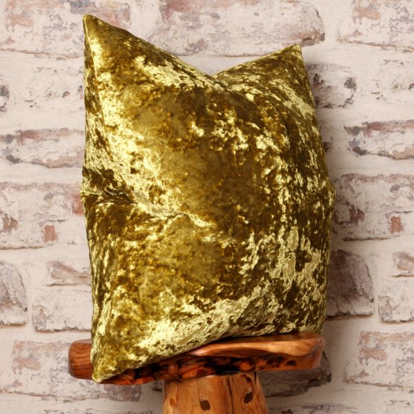 Yellow crushed velvet cushions Clearance