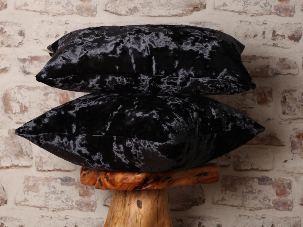 Charcoal Grey Crushed Velvet Cushion Cover By Lucy Fry Design