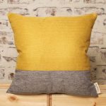 mustard and grey cushion