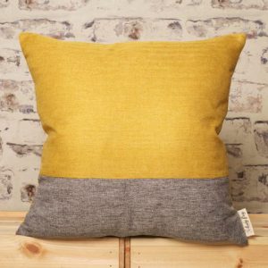 mustard and grey cushion