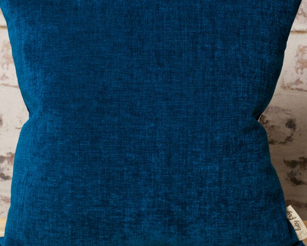 blue chenille pillow