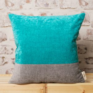 blue and gray pillow