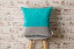 blue and gray pillow by lucy fry design