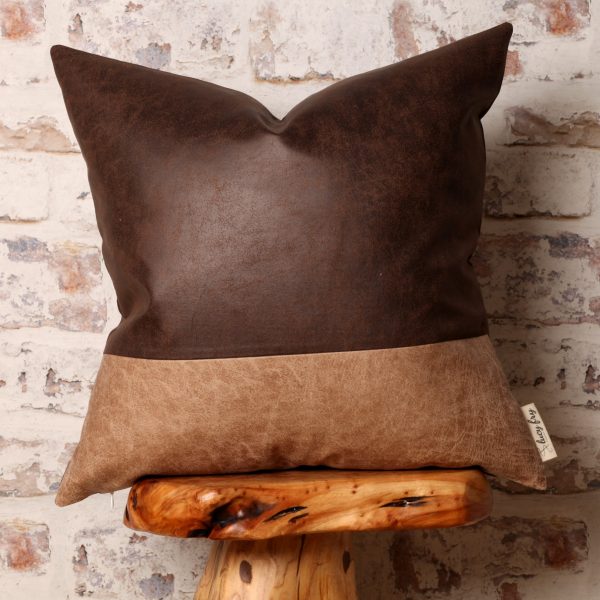 dark brown & cappuccino beige pillow
