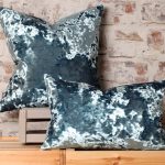 blue crush velvet pillow