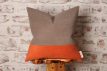 grey taupe and burnt orange pillow