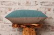 teal and grey taupe corduroy pillow