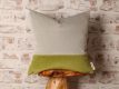 gray and green pillow