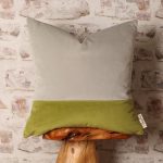 gray and green pillow