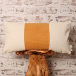 Ecru Cream & Mustard Soft Corduroy Cushion Cover, Long Rectangle, Lumba pillow, Colour Block Cushion, Cover Only, 12 x 20,  12 x 24 Inch