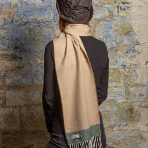 Tweedmill Lambswool Scarf Herringbone Chestnut - Lucy Fry Design
