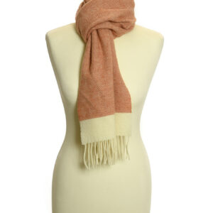 Tweedmill Lambswool Unisex Scarf Herringbone Sand - Lucy Fry Design