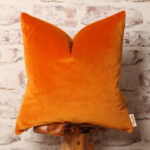 Burnt Orange Linwood Smooth Omega Velvet, Burnt Orange Velvet Cushion Covers, Mid Century Modern 12 x 20, 16 x 24, 20 x 20 Inch