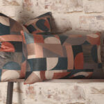 iLiv Geometrica Velvet Harissa, Mid Century Modern, Boho, Multi Colour, Bauhaus Style Cushion Covers 12 x 20, 16 x 24, 20 x 20 Inch