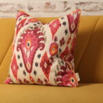 ILiv Boho Begonia Square Cushion Cover, Ikat design, Pinks, 19.5 x 19.5 Inch Cover